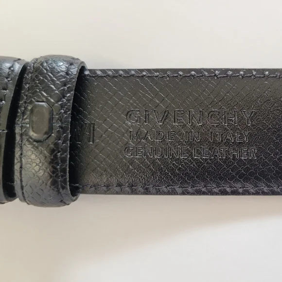 GIVENCHY Black Leather Belt - Gold Buckle - Made in Italy - Picture 5 of 6